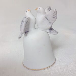 VINTAGE Japan Peace Dove Love Bird Bell Porcelain Collectible Decor Wedding Vtg